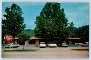 Gatlinburg Tennessee Postcard Patio Restaurant Exterior Building c1960 Vintage