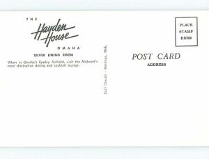 Unused Pre-1980 HAYDEN HOUSE RESTAURANT Omaha Nebraska NE v6976