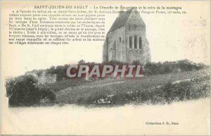 Old Postcard Saint Julien du Sault Chapel of Vauguilain and the crest of the ...