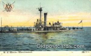 US Monitor Miantonomah Military Battleship 1910 light internal creases, posta...