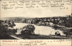 Bridgewater Nova Scotia NS la Have River Panorama c1910 Vintage Postcard