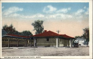 North Scituate Massachusetts MA Trail Railway Station Depot Vintage Postcard