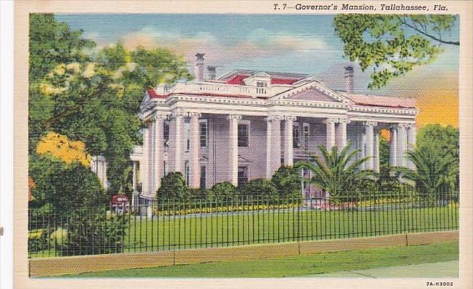 Florida Tallahassee Governor's Mansion Curteich