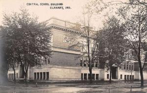 Elkhart Indiana Central School Building Real Photo Antique Postcard K13862