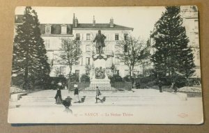 VINTAGE POSTCARD THE THIERS STATUE, NANCY, FRANCE