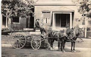 J3/ Denver Colorado RPPC Postcard c1910 Hurlbuts Delivery Wagon  2