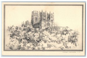 c1910 View of Durham Cathedral NW England Antique Unposted Postcard