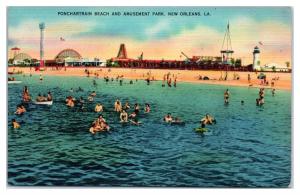 Mid-1900s Ponchartrain Beach and Amusement Park, New Orleans, LA Postcard