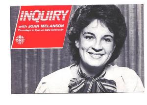 Joan Melanson, Inquiry, CBC, Canada Vintage Postcard