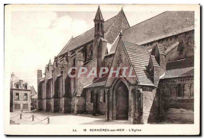 Old Postcard Bernieres sur Mer The Church