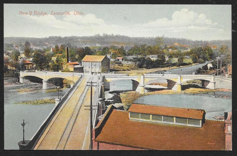 New Y Bridge Zanesville Ohio Unused c1909