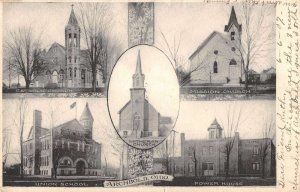 Archbold Ohio multi-view churches vintage pc CC391