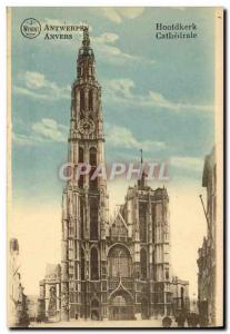 Old Postcard Antwerp Cathedral