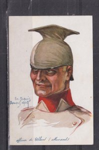 GERMANY, OFFICER, 1919 Dupuis, Amiens painting ppc., unused.