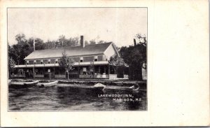 Lakewood Inn Madison ME lake row boats wraparound porch undivided back c1905