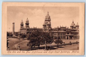 Chennai India Postcard Old New Lighthouse 1916 Platemarked Sepia Tuck