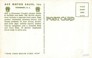 Woodbury NJ Ace Motor Sales Ford Cars Automobiles Dealership Postcard