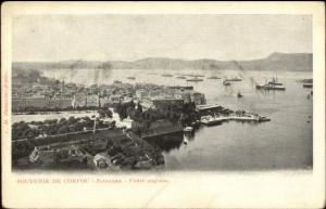 Corfou Greece Panorama Flotte Anglaise c1905 Postcard