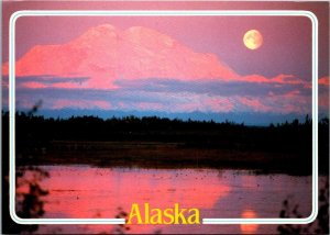 Alaska North Face Of Denali At Night Full Moon