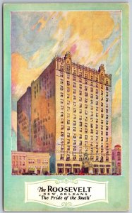 Vtg New Orleans Louisiana LA The Roosevelt Hotel 1940s View Old Unused Postcard