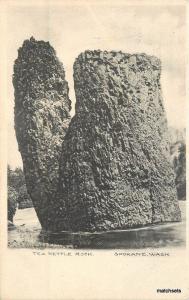 1908 Tea Kettle Rock Spokane Washington postcard 12251