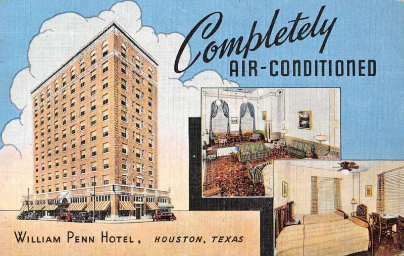 Houston Texas William Penn Hotel Vintage Postcard AA7623