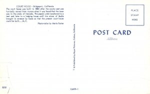 Vintage Postcard Court House Historical Building Landmark Bridgeport California