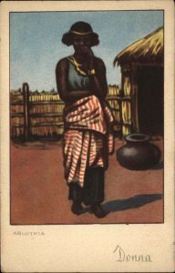 Ethnography Black Woman Africa Abissinia Ethiopia Donna Postcard