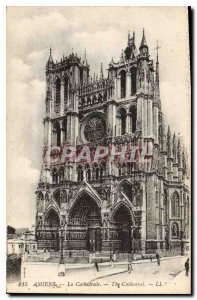 Old Postcard Amiens cathedral