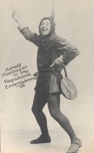 Harold Montague Court Jester Vagabonds Theatre Entertainment Old Postcard