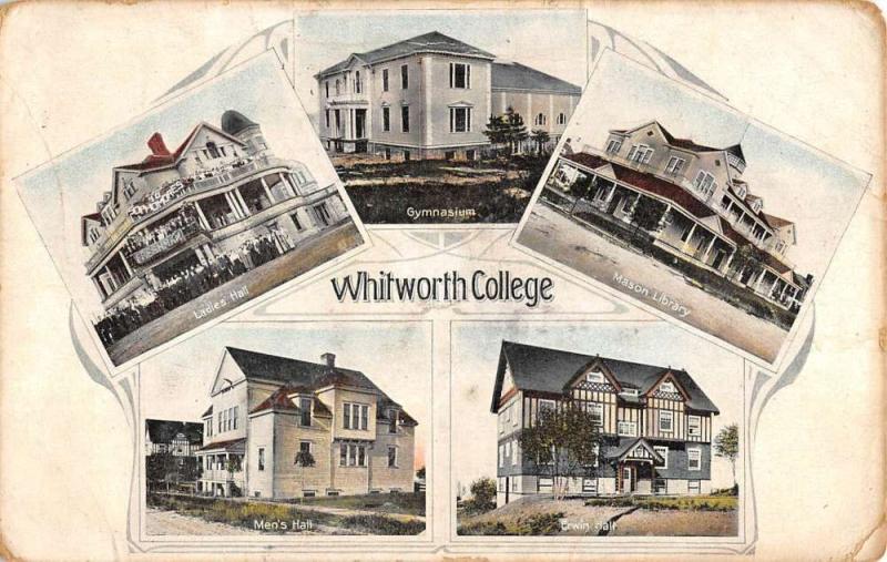 Tacoma Washington Whitworth College Multiview Antique Postcard K104277