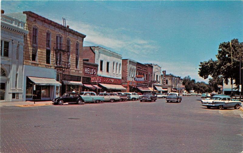 Vintage 1960s Postcard 6th Street Scene Clay Center KS Clay County Unposted