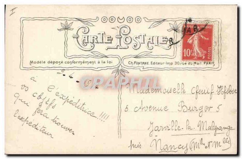 Old Postcard Fantasy Easter Fish Child