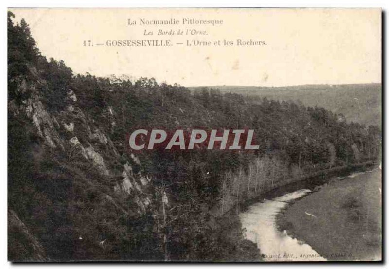 Old Postcard Gossesseville L Orne and the edges of rocks adorns