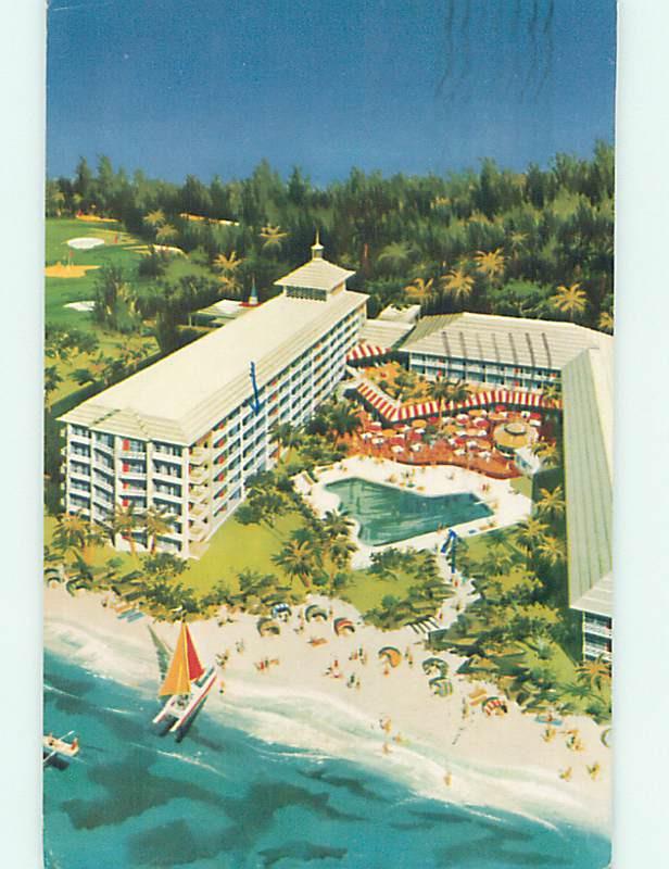 Pre-1980 HOJO - HOWARD JOHNSON BEACH LODGE HOTEL Nassau BAHAMAS J7430