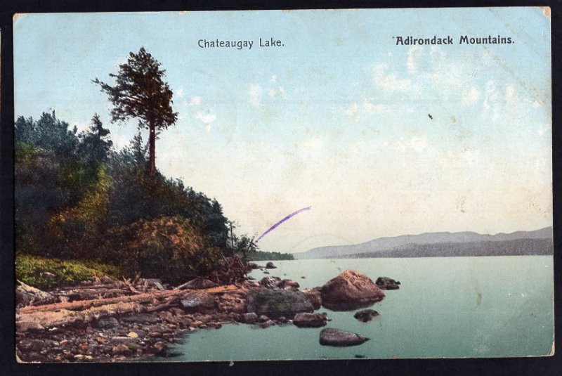 New York ADIRONDACK MOUNTAINS Chateaugay Lake - pm1909 - Divided Back