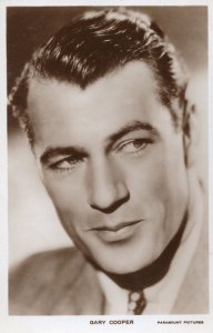 Gary Cooper Paramount Pictures Film Star Real Photo Postcard