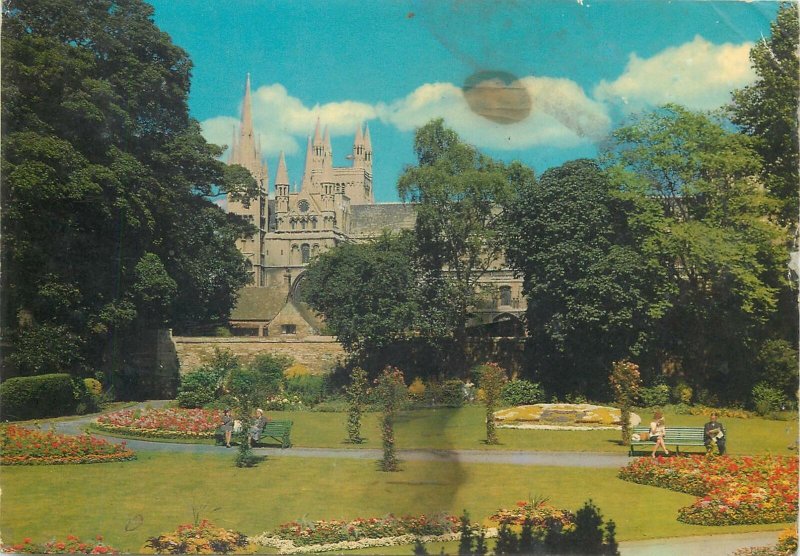 Postcard England Peterborough Cathedral and Bishop's Gardens