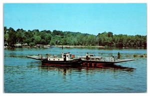 1950s/60s Rocky Hill-South Glastonbury Ferry Boat, Connecticut River CT Postcard