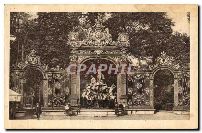 Old Postcard Nancy Place Stanislas iron grills Forge Jean Lamour Fountain of ...