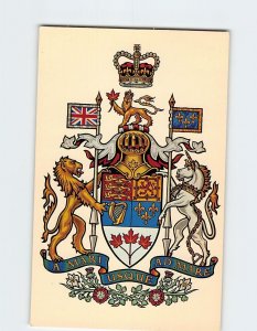 Postcard Canadian Coat Of Arms Parliament Buildings Ottawa Ontario Canada