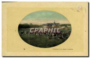 Postcard Old Hunting Dog Dogs Walk the pack in Chantilly