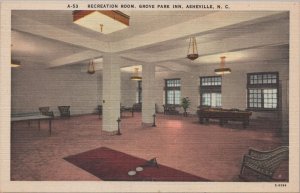 Postcard Recreation Room Grove Park Inn Asheville NC