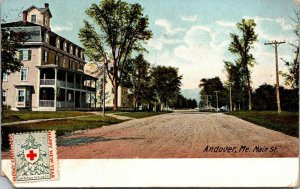 Vtg Andover Maine ME View of Main Street 1900s UDB Postcard