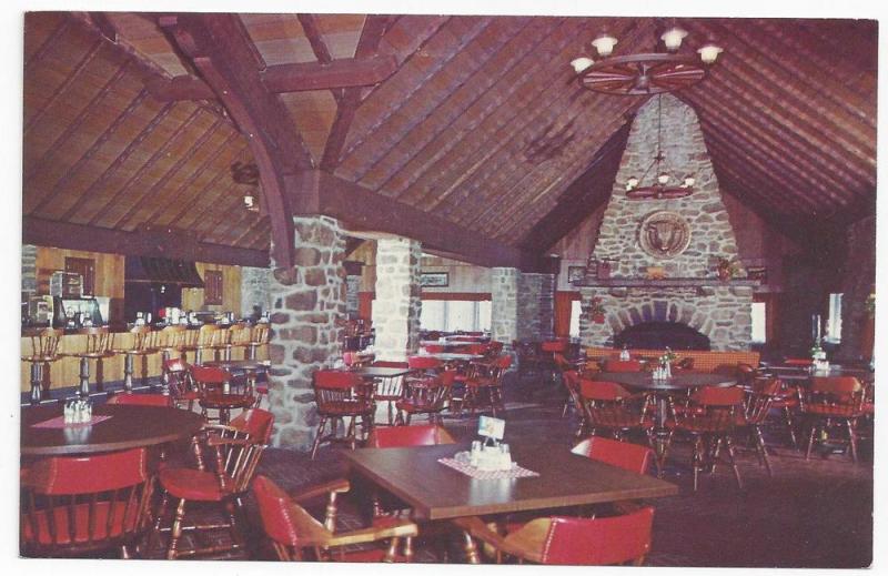 Hotel Restaurant Postcard Pocono Manor Grill Fireplace Inn