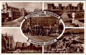 Queen Elizabeth II Coronation Souvenir Windsor Castle Postcard Z11