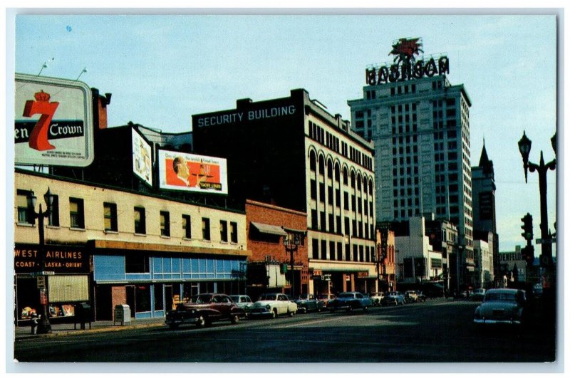 c1960s Looking South On Pacific Avenue At 9th Tacoma Washington WA Cars Postcard