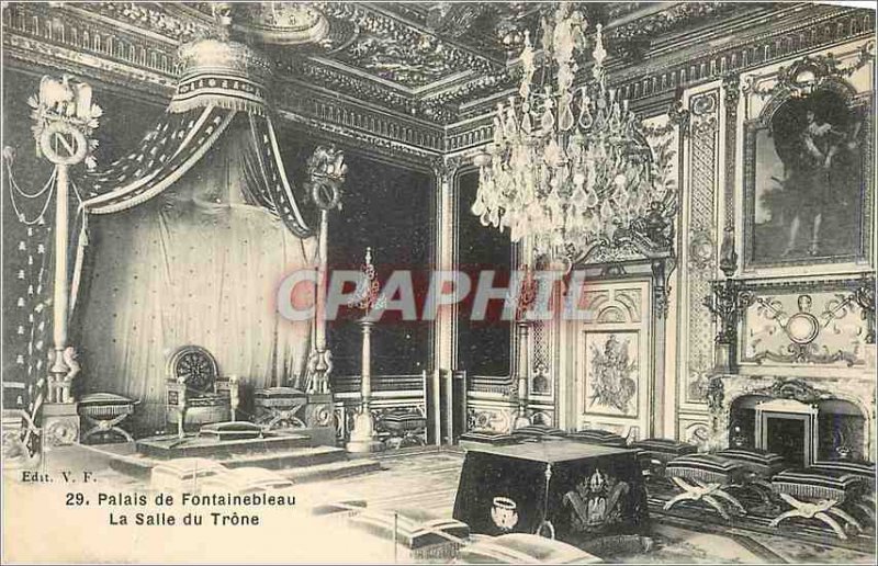 Old Postcard Palace of Fontainebleau La Salle du Trone