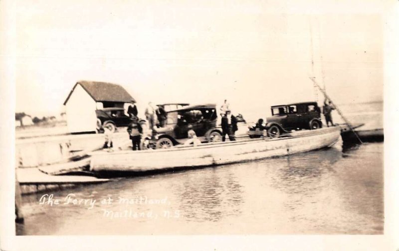 Maitland Nova Scotia Canada Car Ferry Boat Real Photo Vintage Postcard AA14277