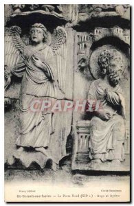 Old Postcard St Benoit sur Loire La Porte North XII Angel and Apostle